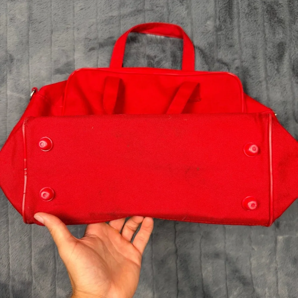 Vintage Marlboro Adventure Team Red Canvas Duffel Bag Weekend Travel Luggage 90s